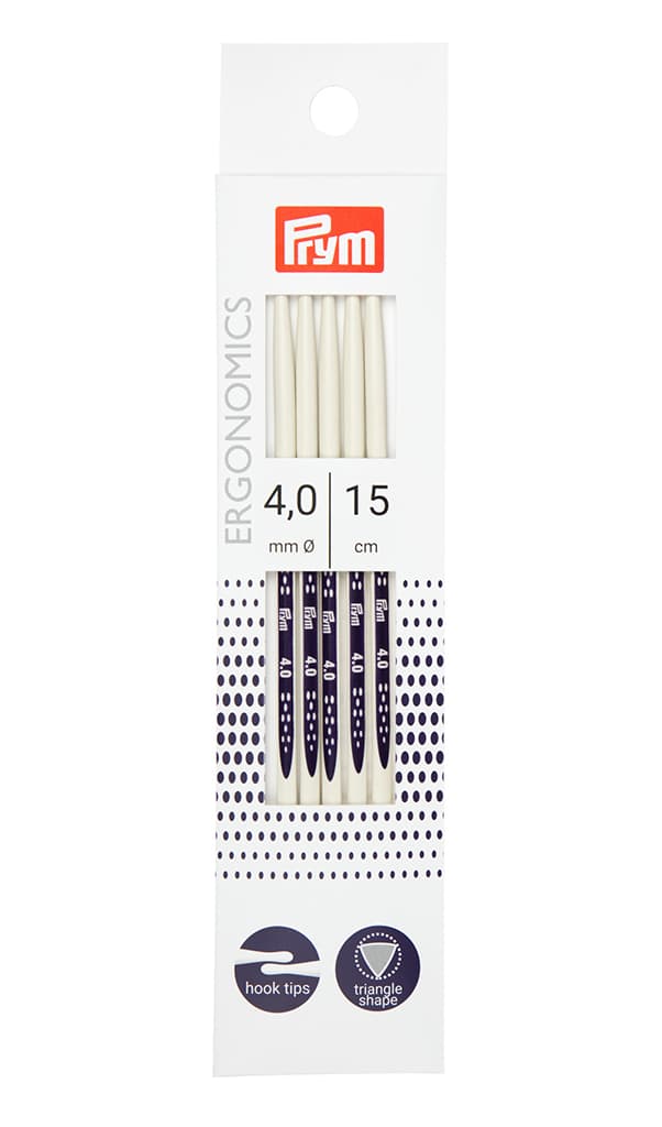 Спицы чулочные эргономичные Prym Ergonomics 15см/4,0мм (5шт)