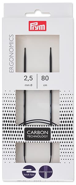 Спицы круговые эргономичные карбоновые Prym Ergonomics Carbon 80см/2,5мм undefined