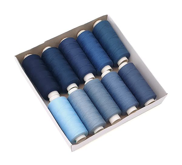 Набор ниток Dor Tak №40/2 10 катушек по 365м (синие тона для штопки джинс) undefined