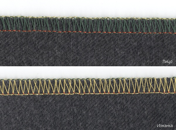 Обметка джинсы в 2 слоя